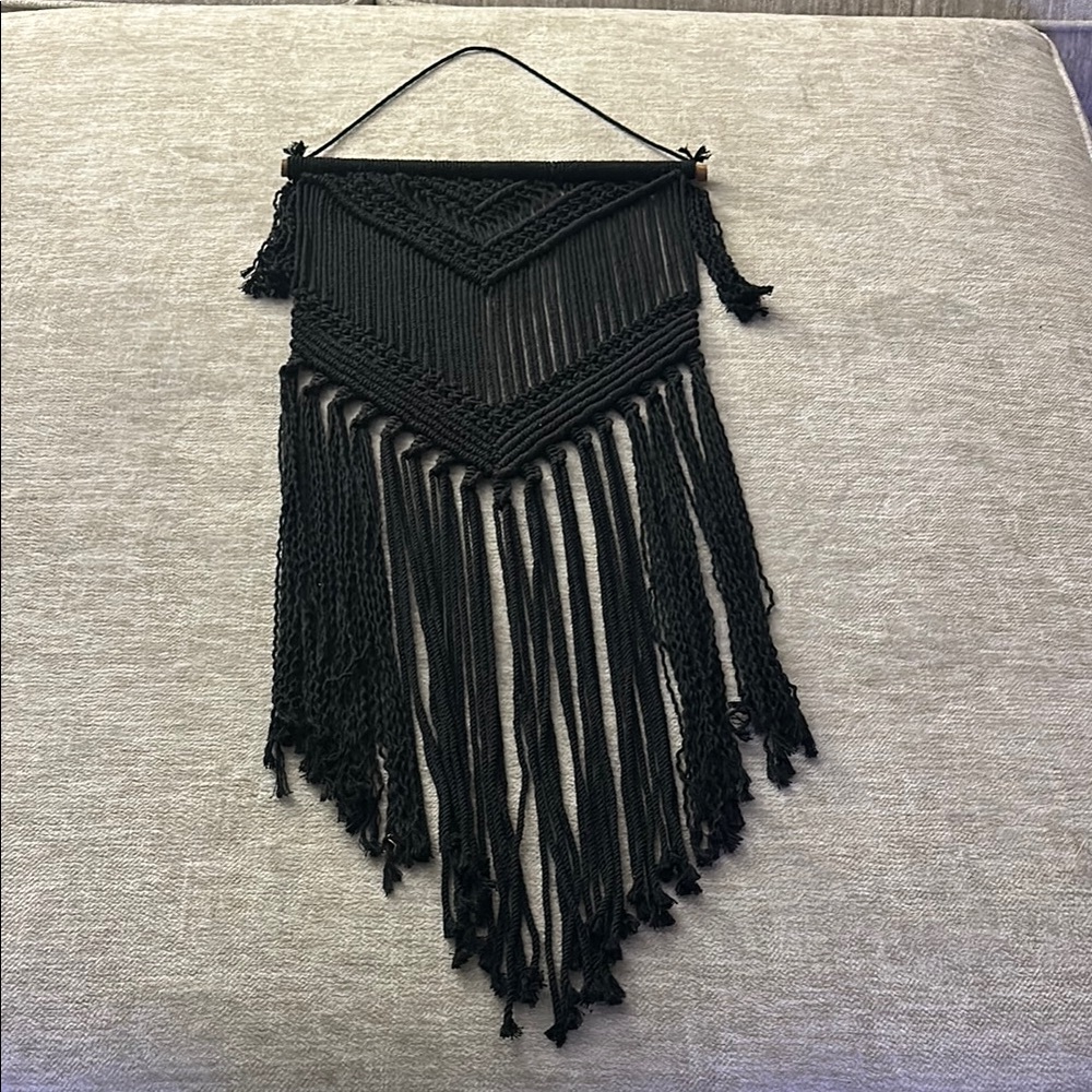 Black Fringe Macramé wall hanging